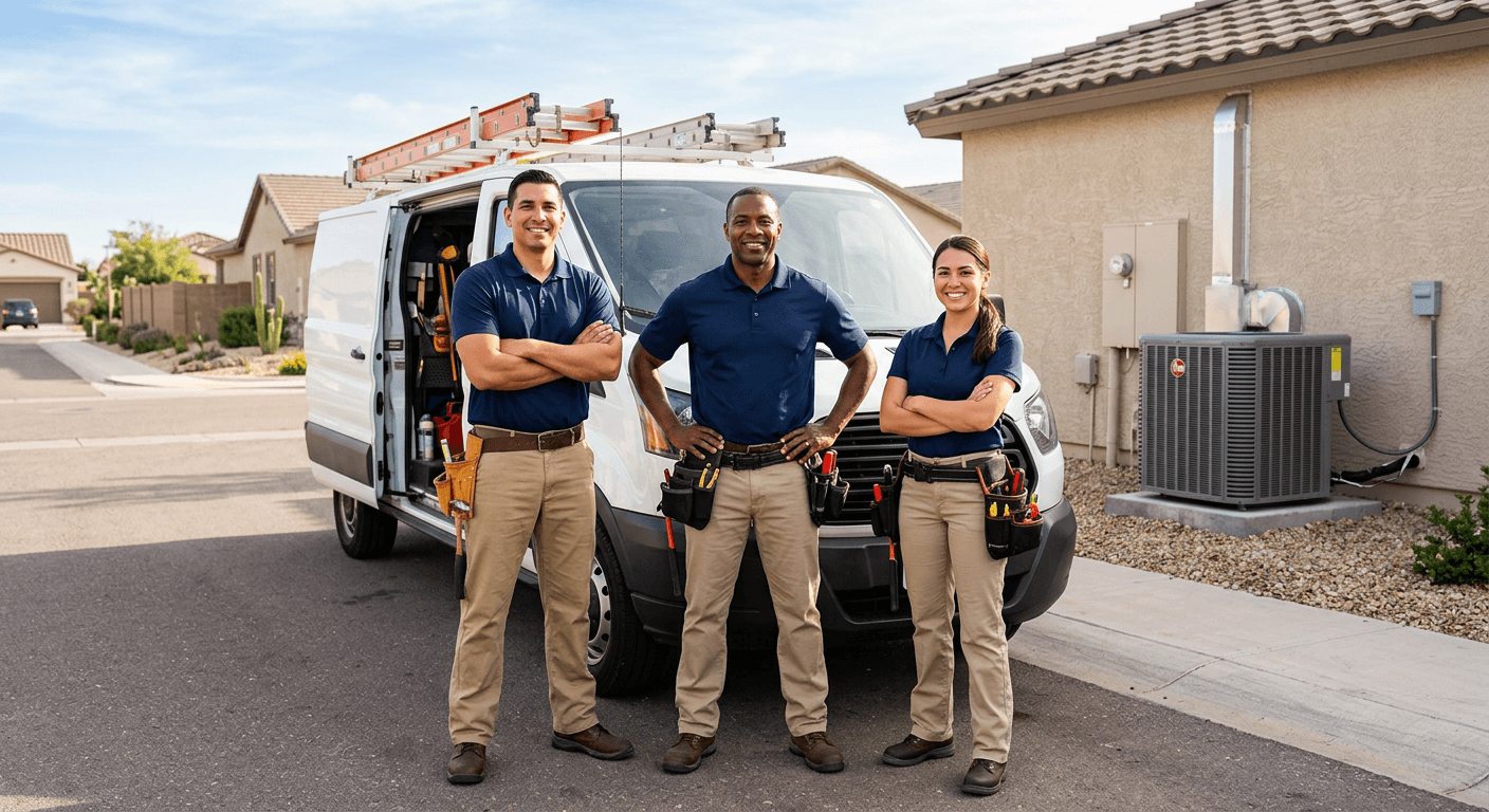 Professional HVAC contractor team