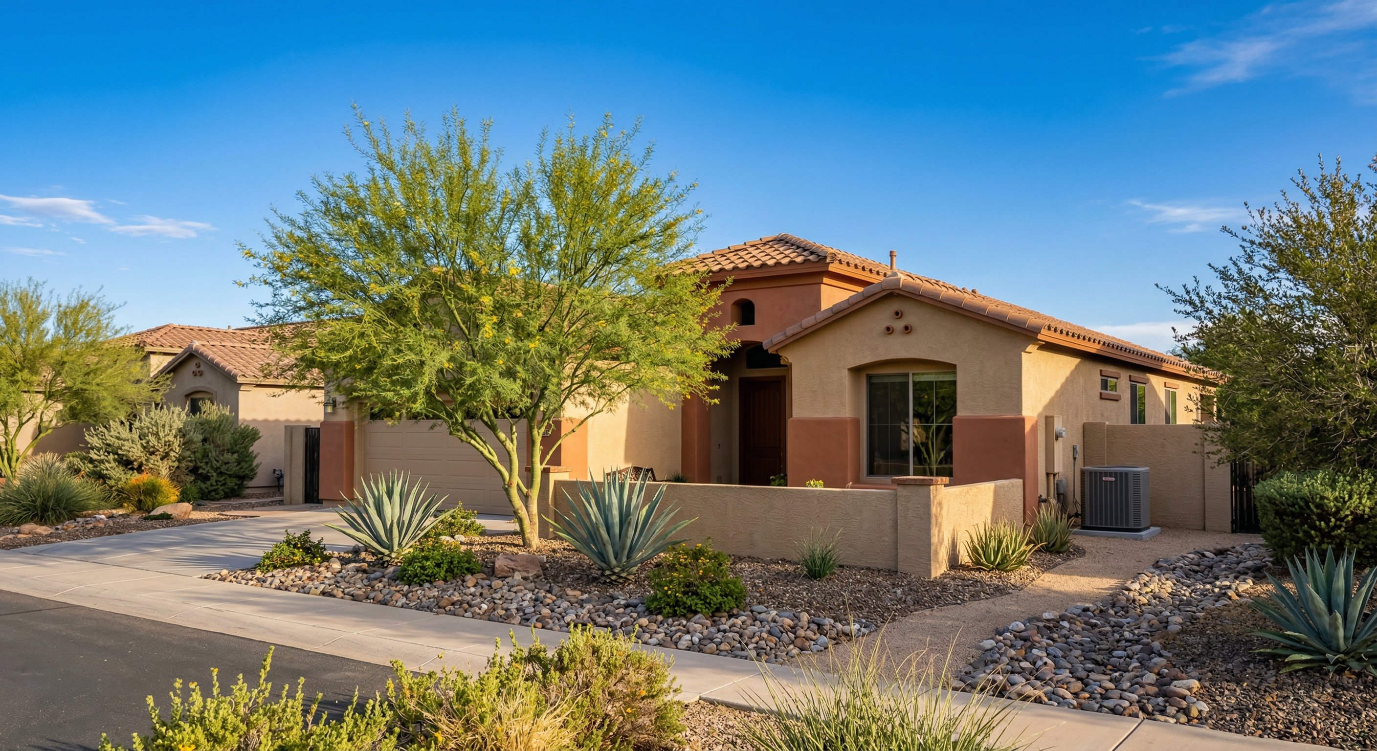 Stucco home in Chandler, AZ with properly