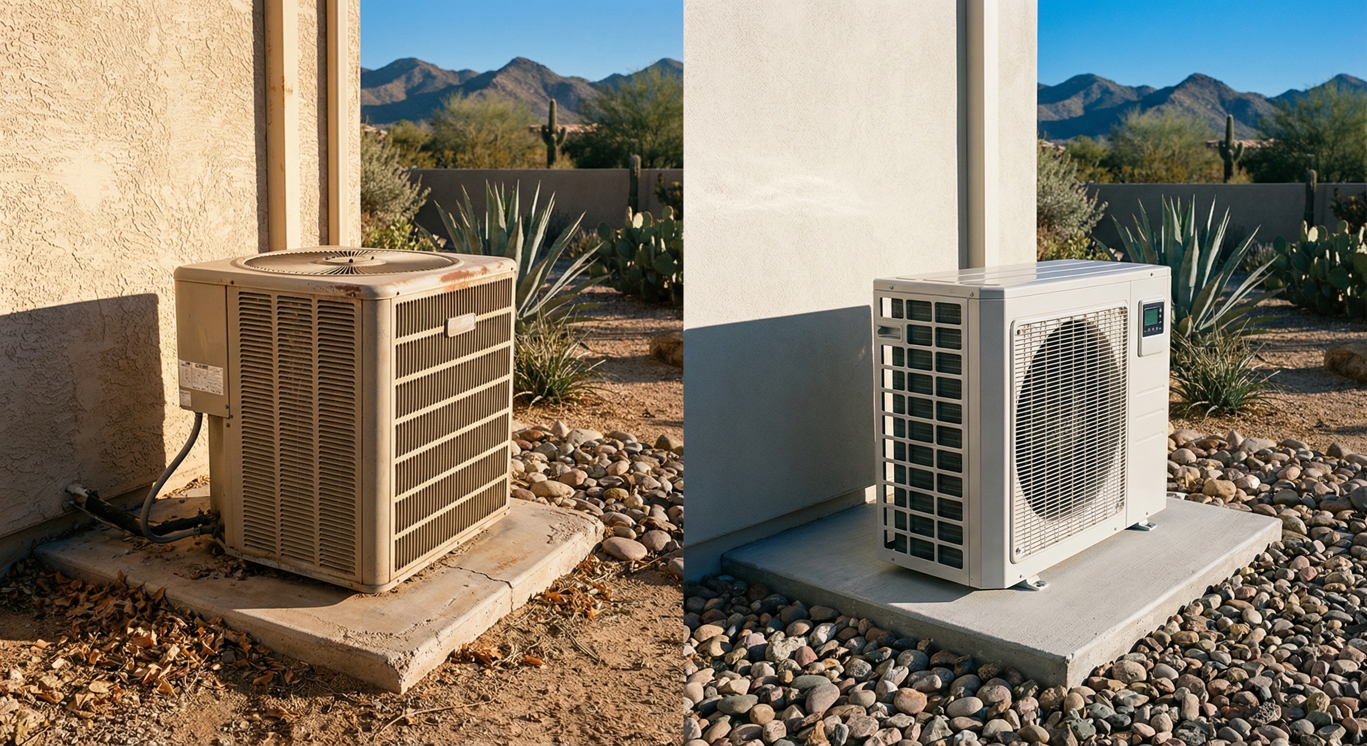 Side-by-side comparison of a traditional central