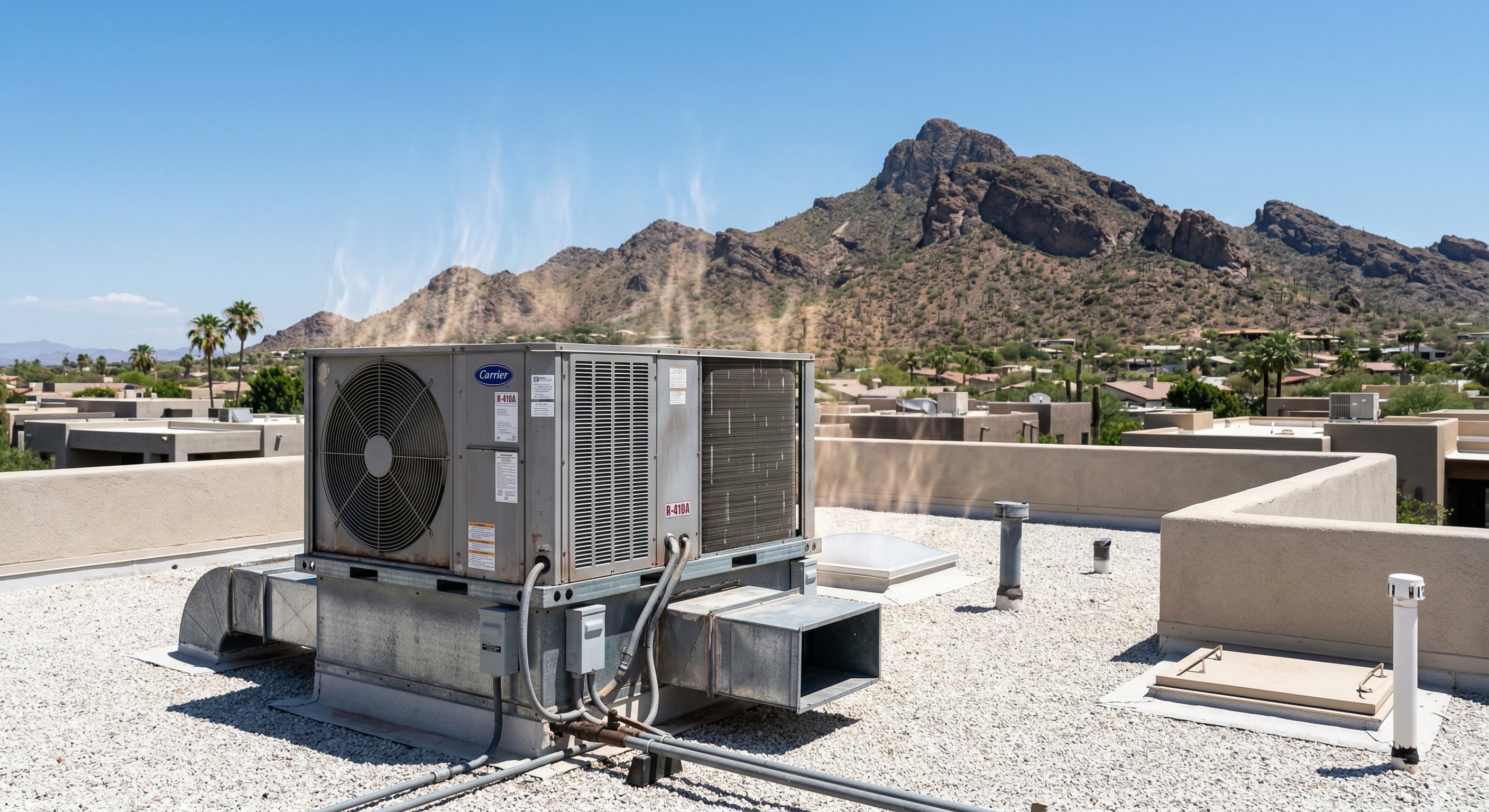 Rooftop AC unit baking in the Scottsdale Arizona sun